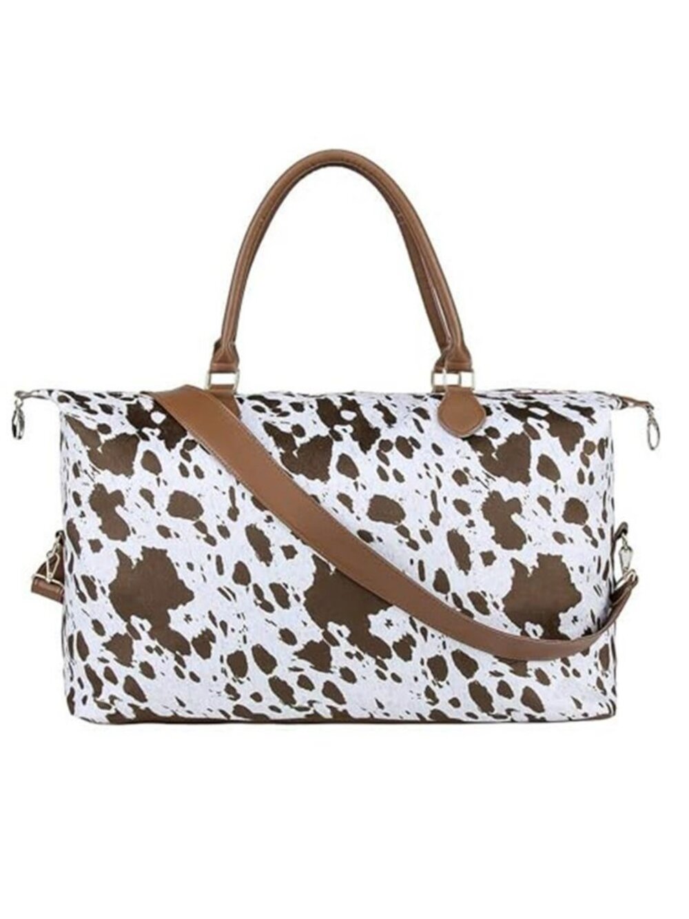 Large Cow Print Travel Bag Weekend Duffle